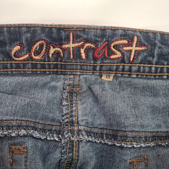 Contrast Vintage Jeans Womans Bootcut Mid Rise Size 13 Black Grey Medium Wash - Picture 11 of 16